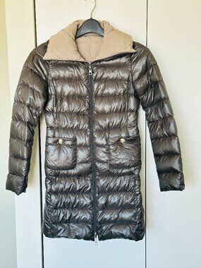 Herno "Iconico" Reversible Ultra-Lightweight Down Puffer Coat in Grey - Size 2